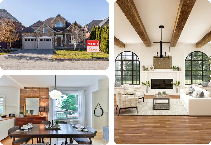 collage of homes